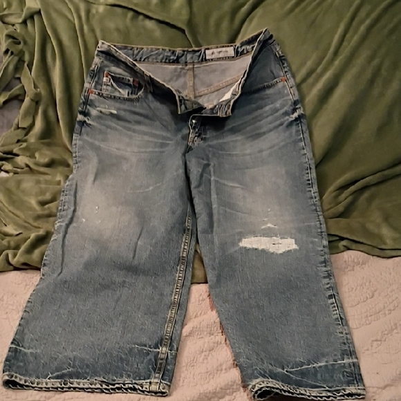 AG Adriano Goldschmied Light Blue Japanese Denim Upcycled Patchwork
